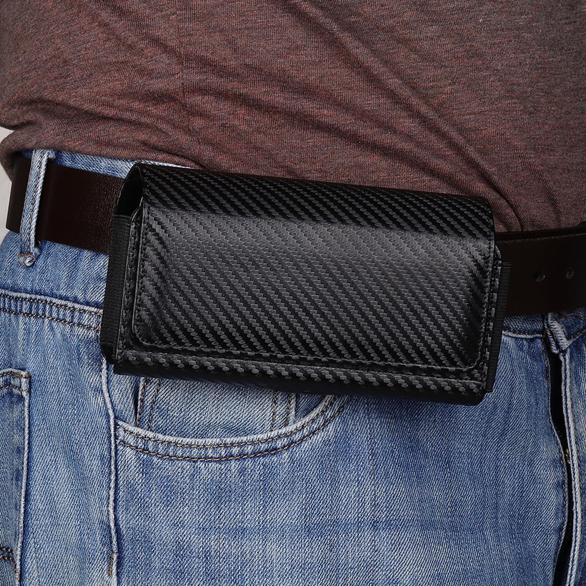 Dual Phone Holster pouch PU Leather Belt Clip Card Slot Magnet Man Waist Bag Carrying Perfect For Outdoor Daily Use