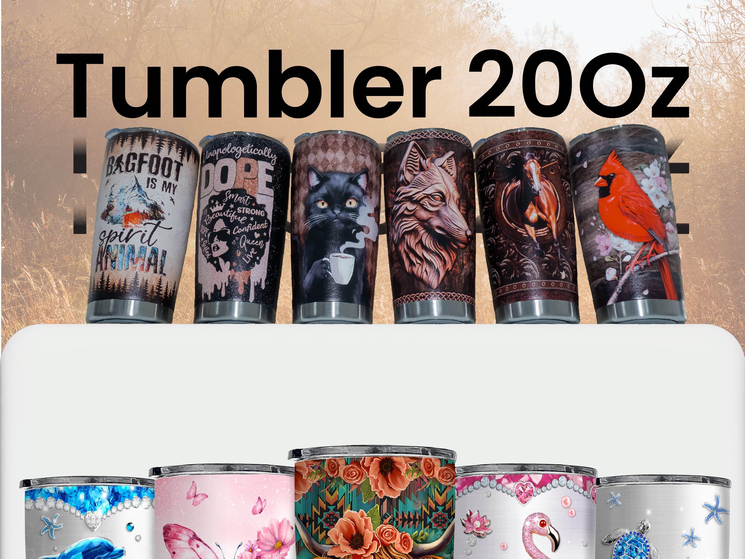 Sandjest Animal 20oz Iced Coffee Tumbler with Lid, Insulated Stainless Steel Reusable Travel Mug Drinkware, Cup Holder Friendly, Holiday Gift