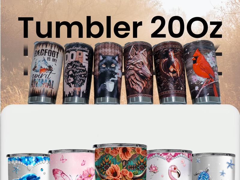 Sandjest Animal 20oz Iced Coffee Tumbler with Lid, Insulated Stainless Steel Reusable Travel Mug Drinkware, Cup Holder Friendly, Holiday Gift