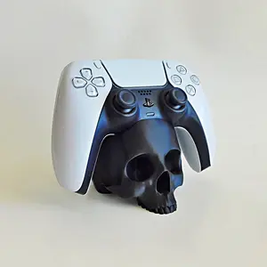 PS5 Controller Stand Skull Holder – 3D Printed DualSense Gaming Desk Organizer