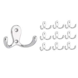 COLLINETS Industries Premium Polished Chrome Coat Hook - Stylish Wall Mounted Hooks for Hanging Coats, Bags, Scarves, Towels, Hats and Accessories