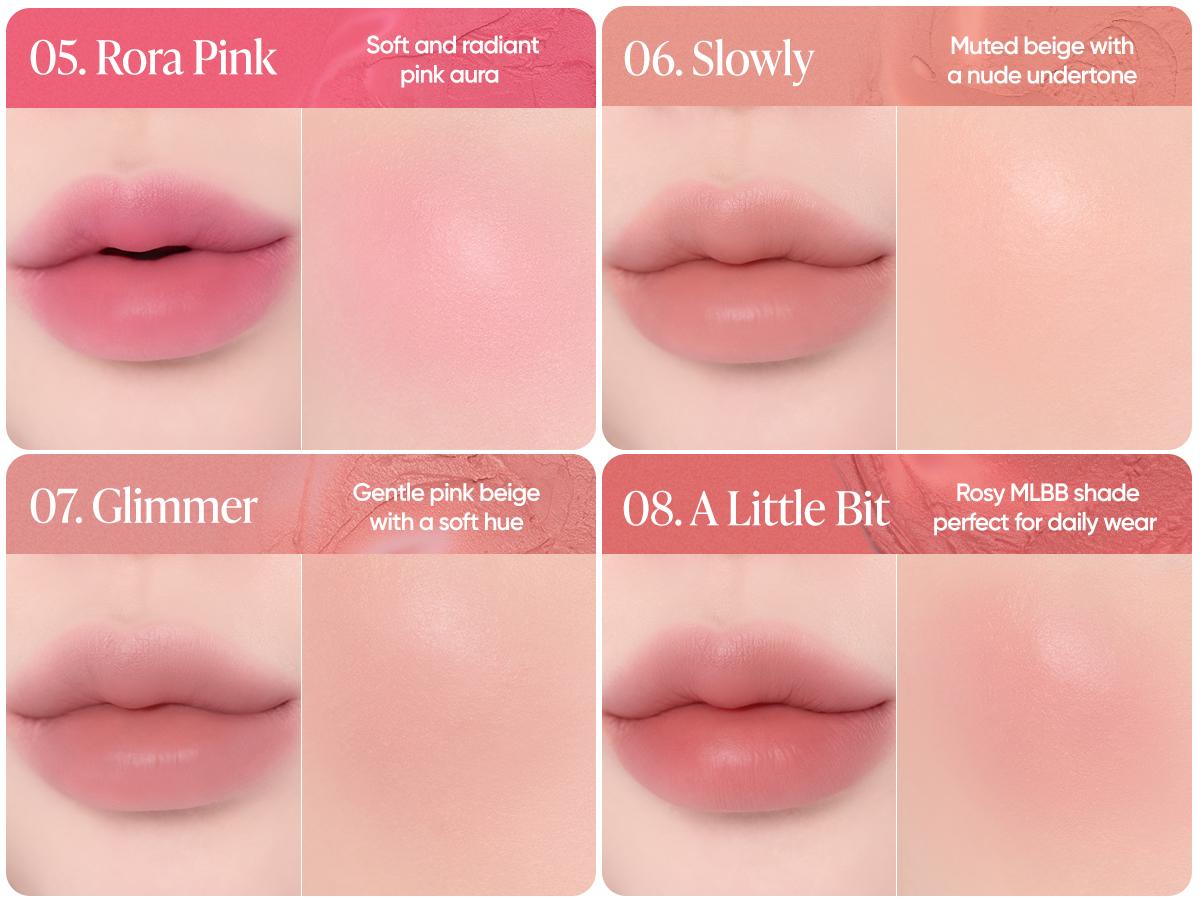 B. By Banila Romantic Blush Lip & Cheek | 20 Shades, Moisturizing Hyaluronic Acid, Buildable Velvet Finish, High-Pigment, Blush + Lip Tint, K-Beauty Made in Korea