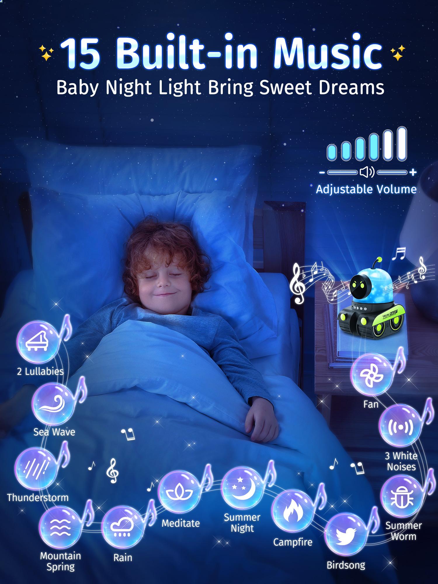 Onefire Kids Night Light, 15 Films+15 White Noises Baby Night Light Projector, Remote Control，Baby Projector Light for Kids，Baby Girl Gift，Baby Boy Gift，Birthday/Christmas Gifts for Girls Toys for Girls，Ages 1-10 [Energy Class F]