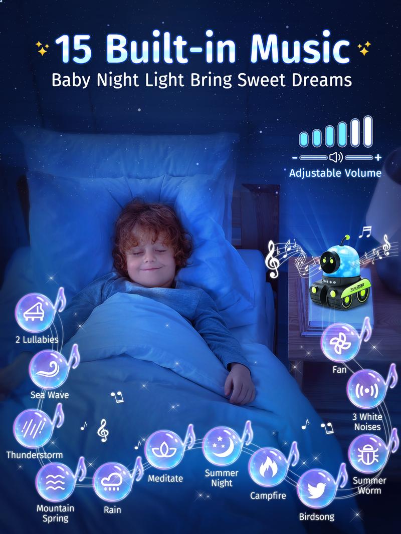 Onefire Kids Night Light, 15 Films+15 White Noises Baby Night Light Projector, Remote Control，Baby Projector Light for Kids，Baby Girl Gift，Baby Boy Gift，Birthday/Christmas Gifts for Girls Toys for Girls，Ages 1-10 [Energy Class F]