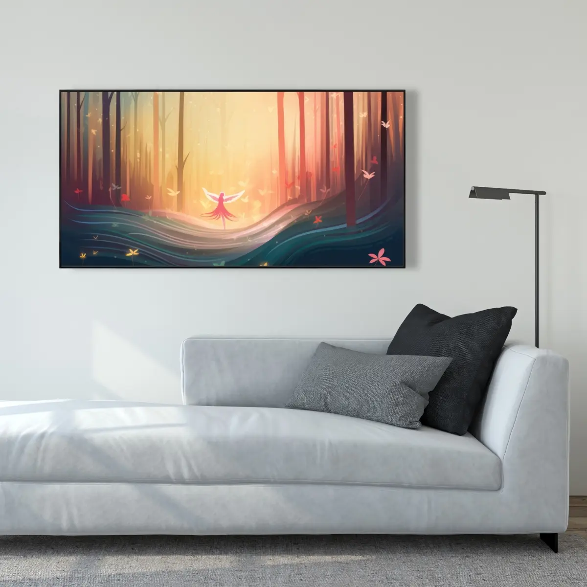 Pictorem C1FC2448SGUAXK 24x48 in. Enchanted Coral Framed Canvas Art Print - Decor Inspo, Artistic Home Decor Accent for Room
