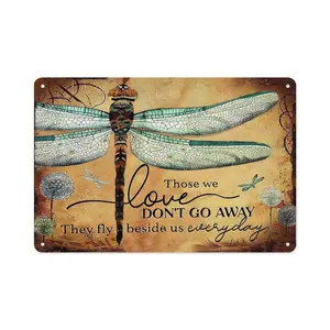 Dragonfly Tin Sign Vintage Garden Decor Dragonfly Metal Signs Funny Dragonfly Wall Art Dragonfly Gifts For Women Those We Love Don't Go Away They Fly Beside Us Every Day Sign Hippie Home Living Room