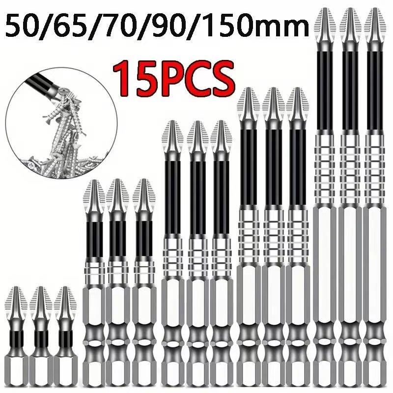 18/15pcs K5 Anti-Slip Impact-Resistant Threaded Bits Set Metal Surface Recommendation,  Home Decor Use, Screwdriver Set|Hexagonal Head Style|Metal Surface Compatible, Screwdriver Set, Magnetic Screwdriver Set, Magnetic Screwdriver Bit, Magnetic Bit Set