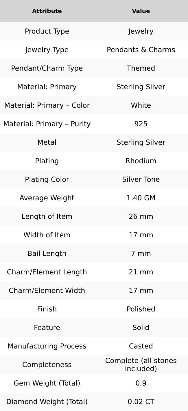 Silver Rhodium Pear Swiss Blue Topaz Cross Pendant