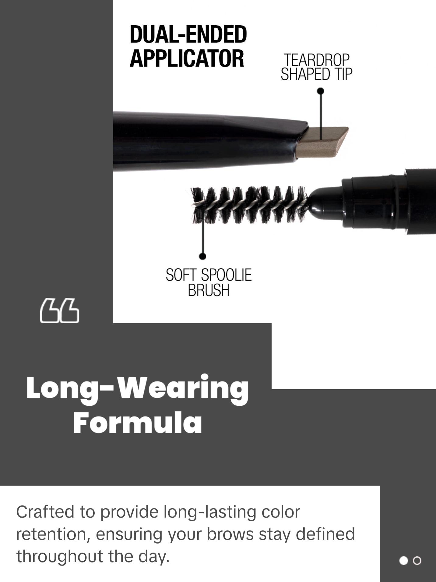 Palladio Brow Definer Retractable Pencil, Triangular Tip Fills Brows for a Natural Look, Tame and Shape Eyebrows with Spoolie Brush, Eyebrow Shaper, Buildable Light to Dark Colors