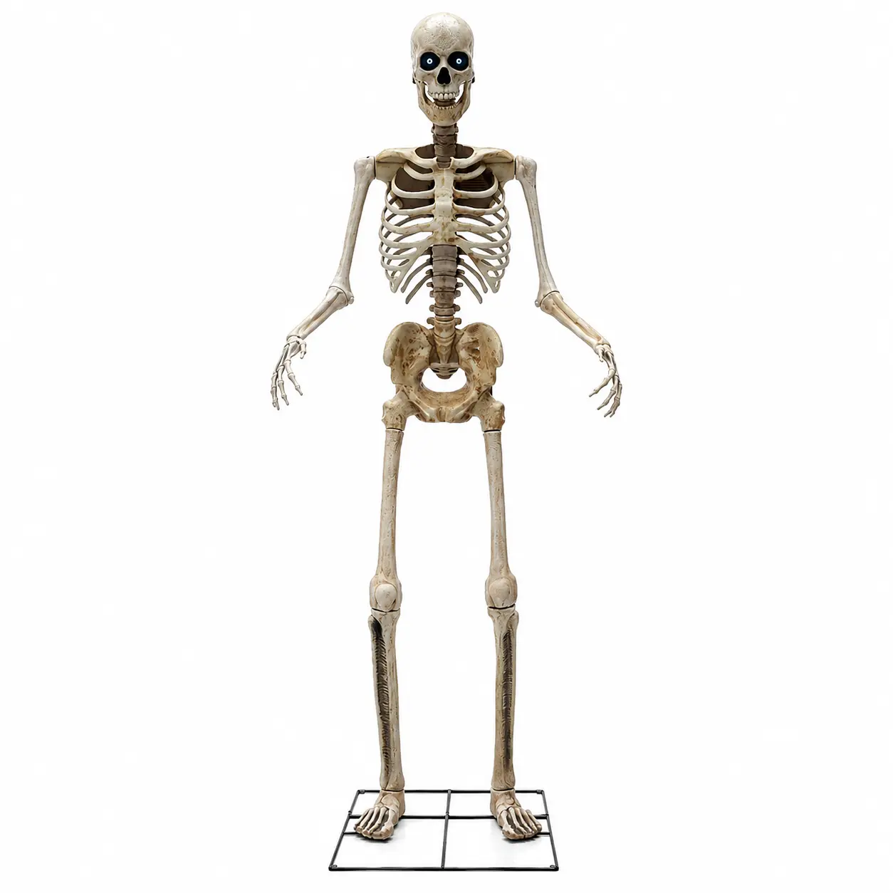 8 Ft Animated Skeleton with Light-Up Eyes, Moving Jaw & Sound – Halloween Yard Prop