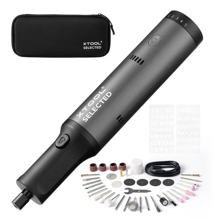 xTool Selected Engraving Pen, 42-in-1 Tool Kit, Cordless Engraver and Rotary Tool Kit for Metal Wood Glass Plastic, Large Capacity Engraving tool, Craft Multi-function Glass Etching Kit, Mini Sander