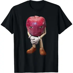 100% CottonMe Asf Apple Funny Apple Face Meme Wapple T-Shirt