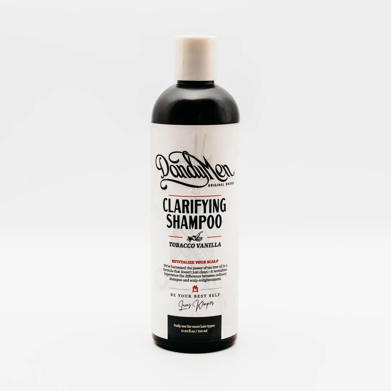 Dandymen Clarifying Shampoo Sulfate-Free Tea Tree Oil Blend for Balanced Scalp Care & Daily Cleansing Refreshing Scented Formula 11.83 fl. oz