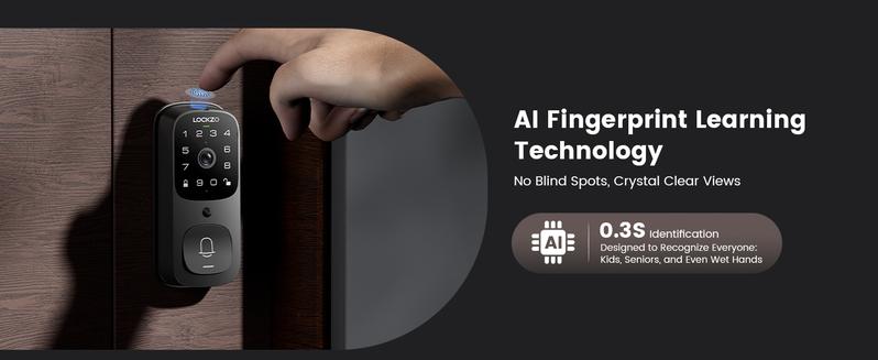 Smart Lock with Camera, 3-in-1 WiFi Doorbell Keyless Entry Door Lock, Deadbolt Lock for Front Door, Fingerprint, Keypad Code, App Control, IP65 Waterproof, BHMA, Support Alexa&Google Assistant