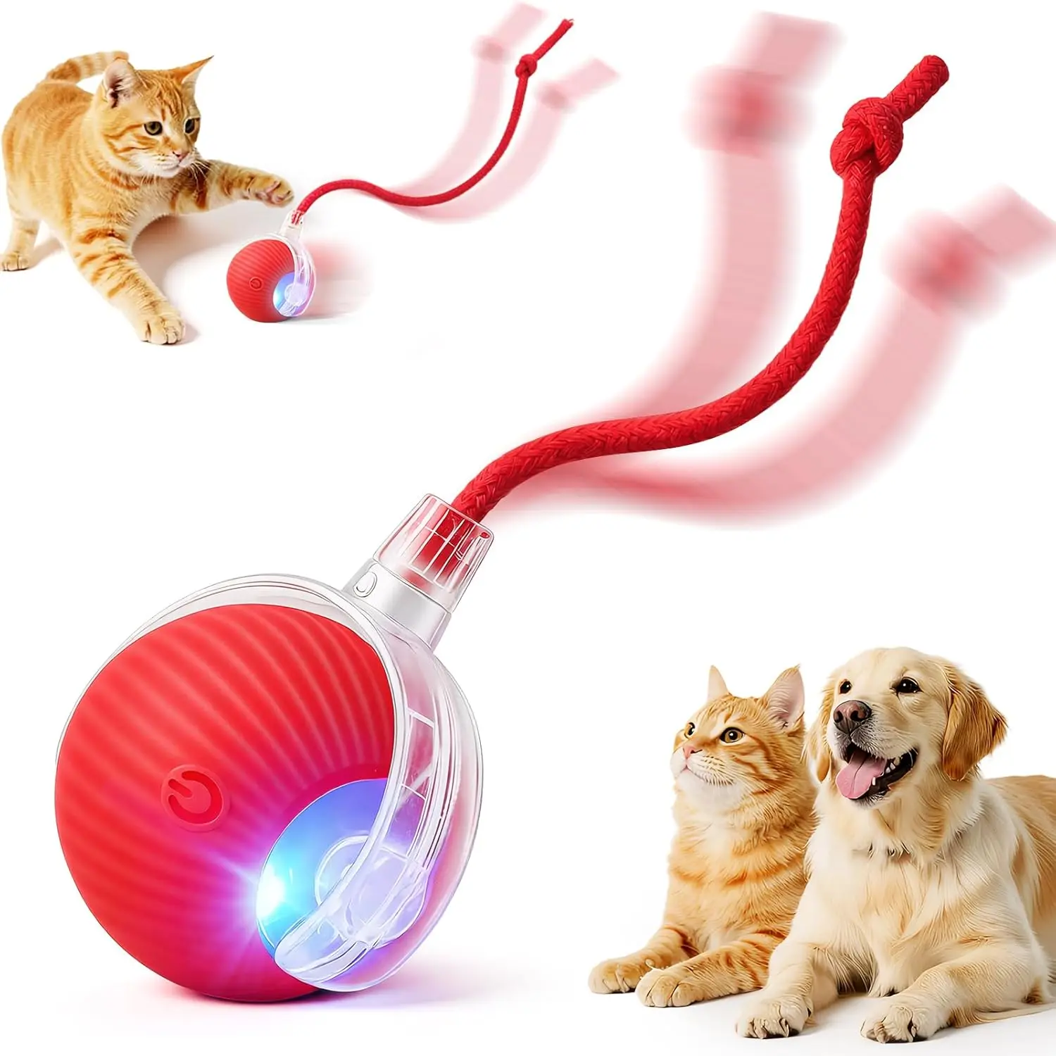 360° Smart Automatic Rolling Pet Ball, Touch Activated Self Moving Interactive Dog & Cat Toy, Rechargeable USB Electric Chase Ball, Indoor Enrichment Solo Play Toy for Small Medium Large Pets Chirping Flapping Bird goods
