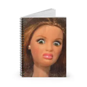 Ruled Line WTF Barbie Face Spiral Notebook – Funny Meme Journal for Daily Chaos