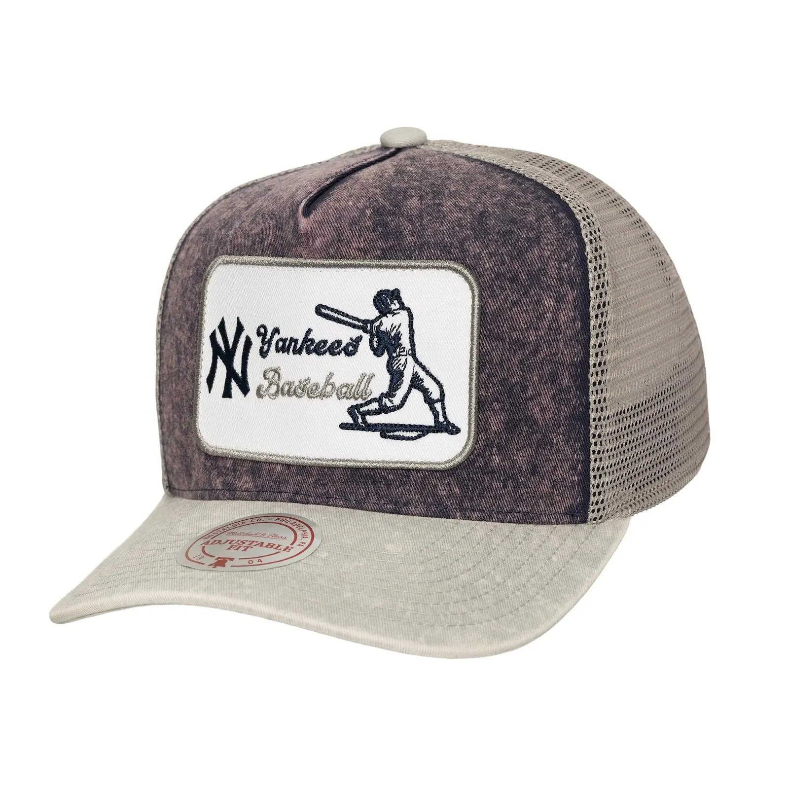 Mitchell & Ness New York Yankees Navy Hometown Casual Cotton Graphic Trucker Hat, Adjustable, Regular Fit, Machine Washable
