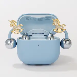 New Horse Earbud Clips "Get Rich" Suitable For Freeclip 1/2 Generation Headphones, Diamond Buckle Bluetooth Ear Clip Accessory, Trendy Cute Earbud Charms