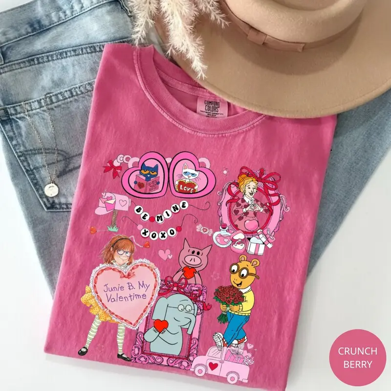 Comfort Colors Coquette Bow Children's Book Valentine Shirt, Teacher Library Book Club Kindergarten School, Junie B Teacher Shirt, Valentine Day Shirt