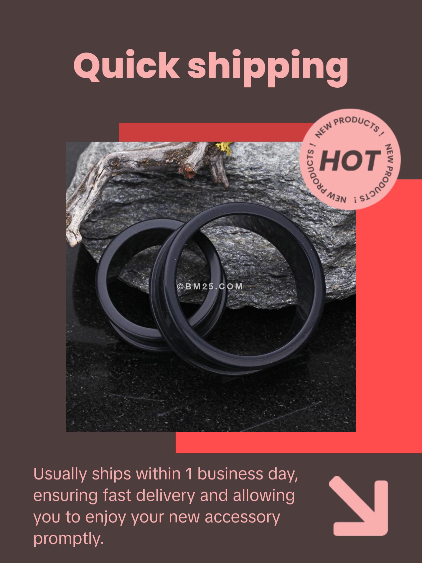 A Pair of Flexible Silicone Double Flared Ear Gauge Tunnel Plug