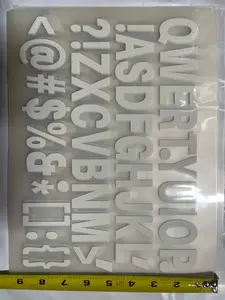 Silver Color Letter Sticker, Metallic Glossy Alphabet & Number Patch, Waterproof Decorati