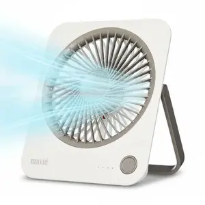 MAVIÉ Small Desk Fan, Rechargeable Quiet Mini Personal Fan, 180° Foldable & Cordless Design, Ultra Thin & Portable, 4 Speeds, Long Battery Life, Travel Essential for Office, Home, Bedroom