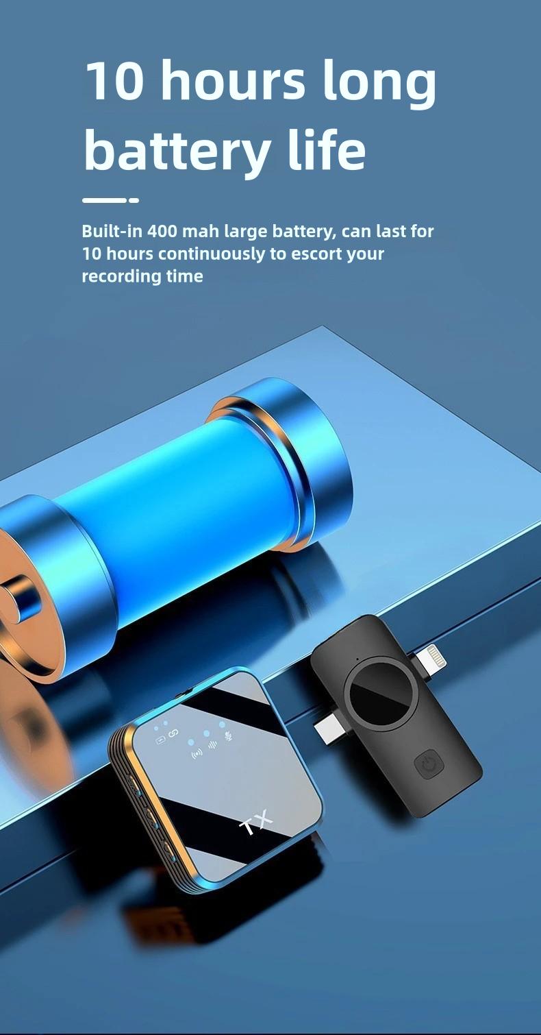 3 in 1 Microphone for iPhone/Android/Camera, Wireless Lavalier Microphone, 328ft Transmission, 18H Battery Life, Mini Microphone for Record Interview, Vlogs, YouTube, Tiktok Smartphone Audio