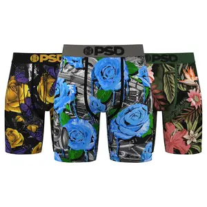PSD Underwear Men's Blooming Rose Boxer Briefs 3-Pack