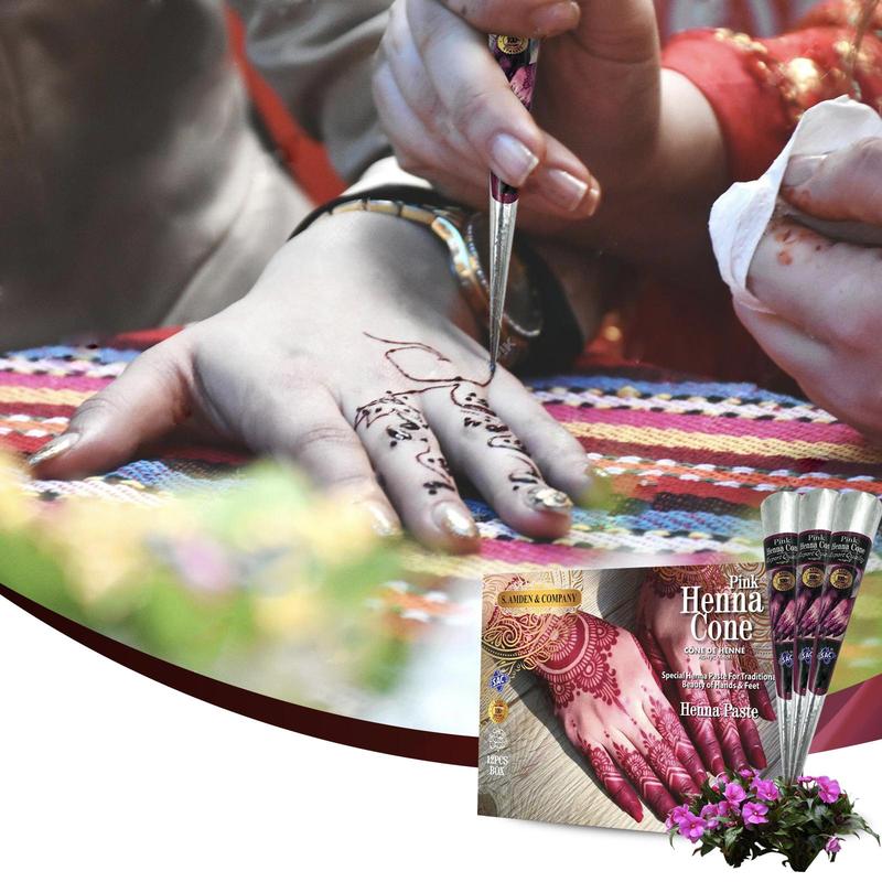 100% Natural Temporary Henna Tattoo Cream Cone | 1 Cone 31g | Body Paint Tattoo Freckles (Pink) men woman forearm tribal wolf 7-15 day tatuajes temporales Waterproof Angel and Flower Tattoos tattoo  artist  tools