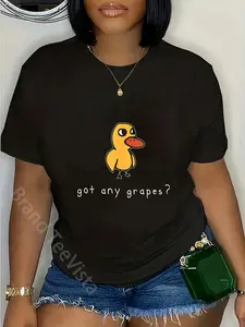 100% Cotton Funny Duck Got Any Grapes Graphic Summer Design T-Shirt