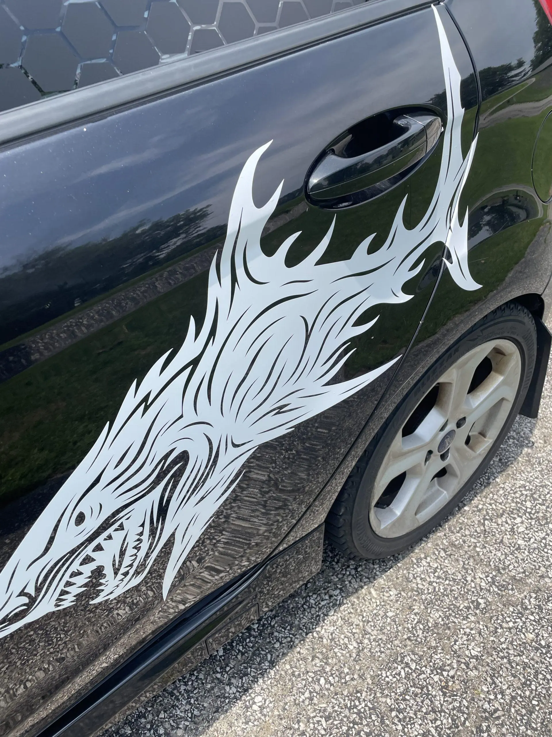 Large Shark Car Decal, Vinyl Vehicle Sticker, Waterproof Car Décor Accessory
