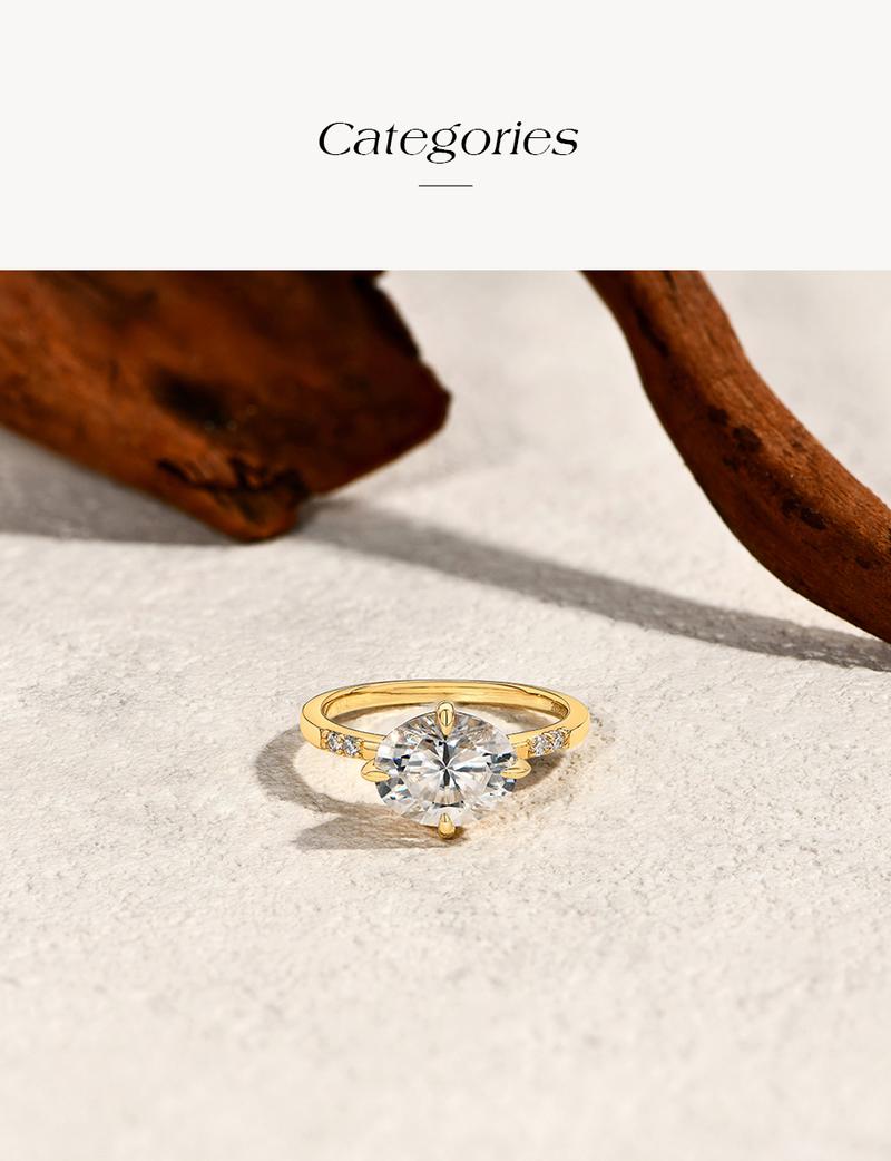 ATTAGEMS D VVS1 Color Oval Cut 3CT Synthetic Moissanite Ring for Women 925 Sterling Silver Classic Engagement Wedding Anniversary Fine Jewelry Gift R288