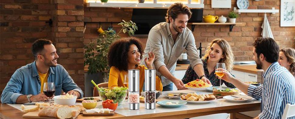 Rechargeable salt and pepper grinder,[Set of 2] Rechargeable Electric Salt and Pepper Grinder Set - One-Hand Operation, Adjustable Coarseness, LED Light, Modern Kitchen Gadget & BBQ Essential