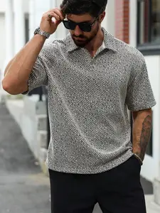 Men’s Summer New Color-Block Collar Polo Shirt: Textured, Breathable, Casual Short-Sleeve T-Shirt, Versatile Top