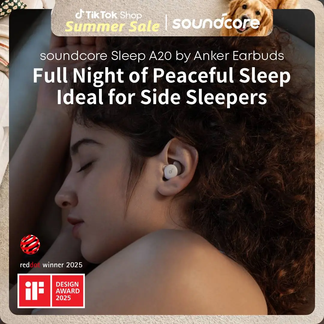 soundcore Sleep A20 by Anker Sleep Earbuds, 30dB High-Frequency Noise Reduction, Small Earplugs for Side Sleepers, 80H Playtime, Stream Content via Bluetooth 5.3, Sleep Monitor, Personal Alarm #tiktokshopsummersale