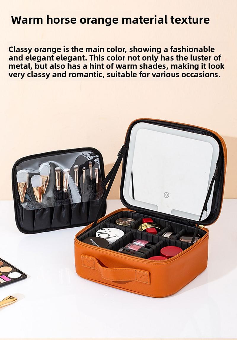 2025 Trending LED Makeup Bag with Mirror Large Capacity Portable Stylish Travel Case for Cosmetics