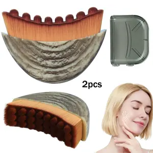 2pcs Lymphatic Contour Face Brush for Jawline & Chin Sculpting - Dry Brushing Massager for Lymphatic Drainage & Facial Fatigue Relief, Eronomically Designed to Fit The Skin Precisely (1PCS) Beauty Roller Daily