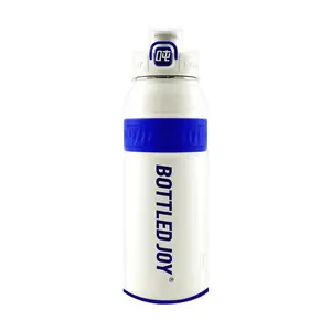 BOTTLED JOY 316 Stainless Steel Tumbler 1L - Insulated Water Bottle for Hot & Cold Drinks, White Blue