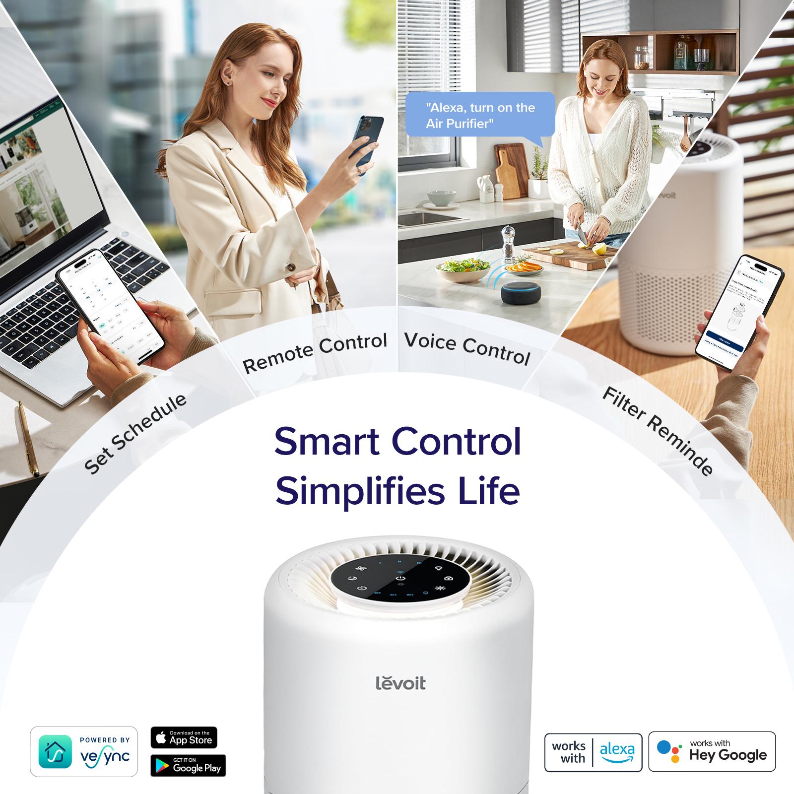 LEVOIT Core200S Smart WIFI Control Air Purifier for Bedroom Home, 3 in 1 Filter for Allergies, Viral, Pollutants, Smoke, Dust, Pet Odors, 24dB Quiet LEVOIT Core200S Smart WIFI Control Air Purifier for Bedroom Home, 3 in 1 Filter for Allergies, Viral, Pollutants, Smoke, Dust, Pet Odors, 24dB Quiet