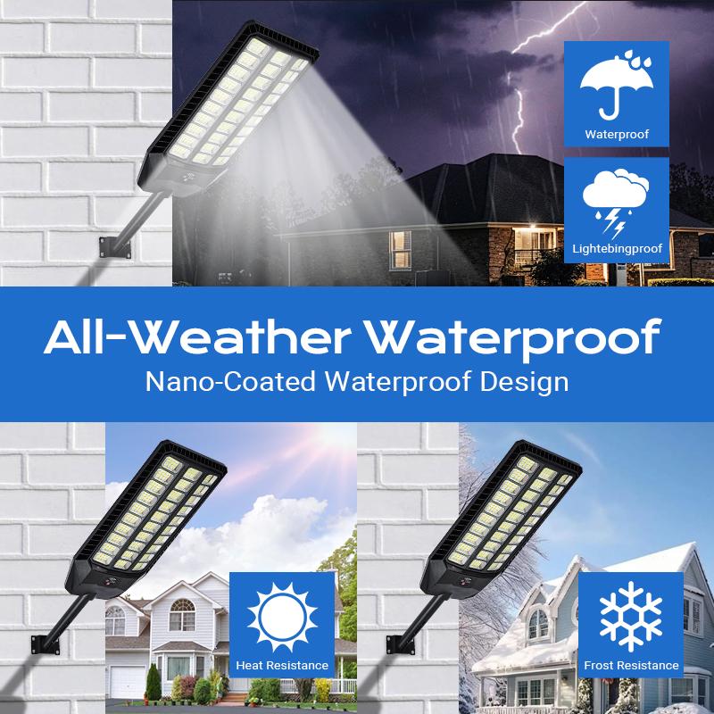 Next-Gen Solar Street Light Outdoor 480PCS 5054 SMD LED Super Bright Lamp with 3 Modes Motion Sensor Remote Control Solar Powered Wall Pole Mounted Security Light ABS Housing IP65 Waterproof for Yard Garden Garage Street