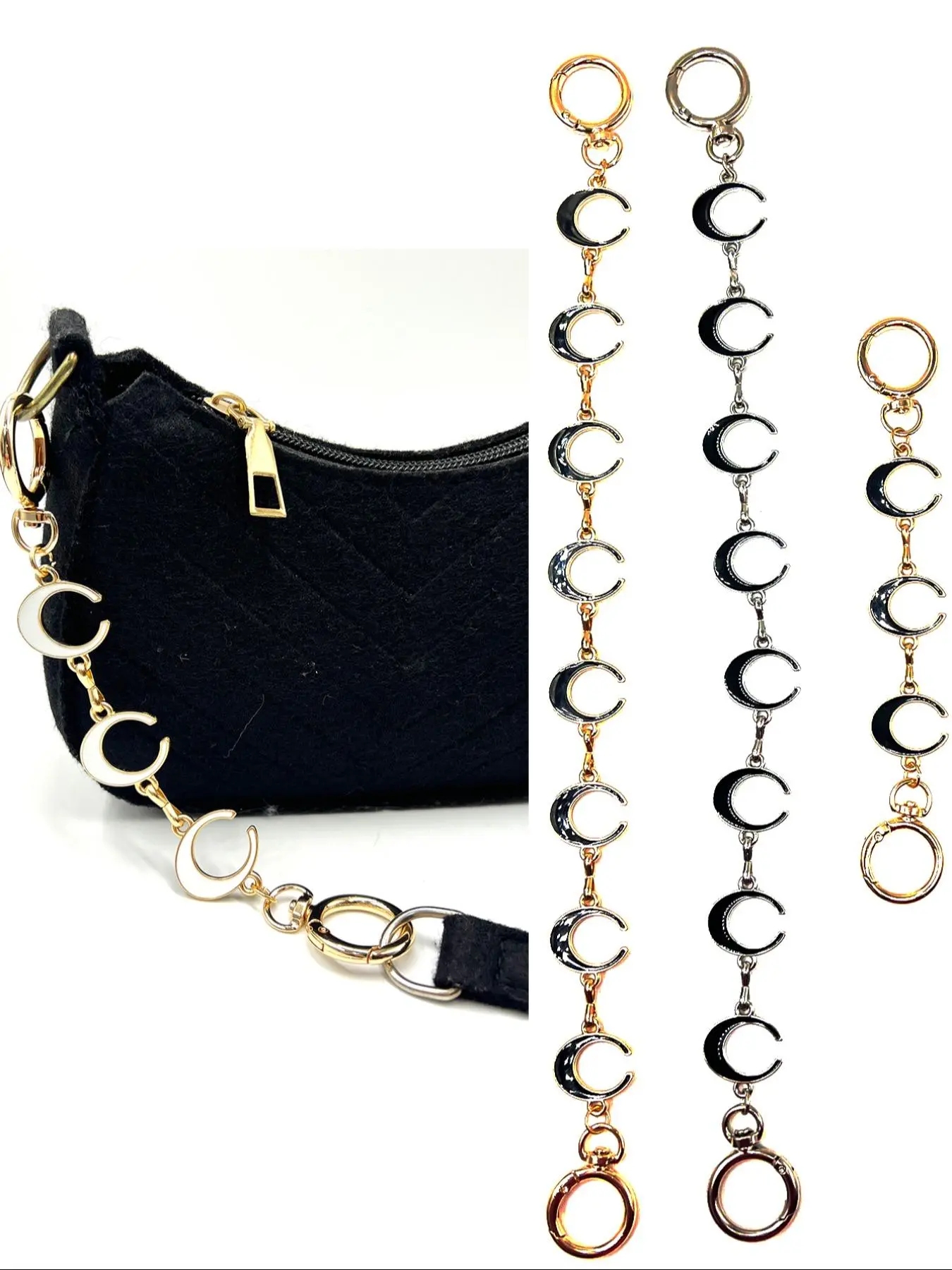 Moon Extension Chain for Bags, Accessories For Bags, Metal Minimalist Fashion Bag Strap, Chain Strap, Classic Chain, Bag Chains, Single Shoulder Crossbody Replacement, Perfect Gift for All Occasions, Bag Chains for Handbags