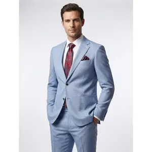 Light Blue Bootcut Slim Fit Suit