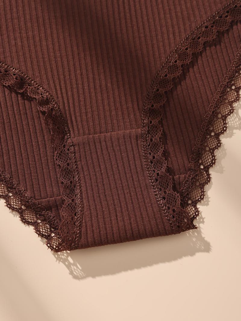 HOTCOM Cotton Underwear for WomenBreathable Lace Bikini Panties Women's HipsterUnderpants XS-XL 7 Pack