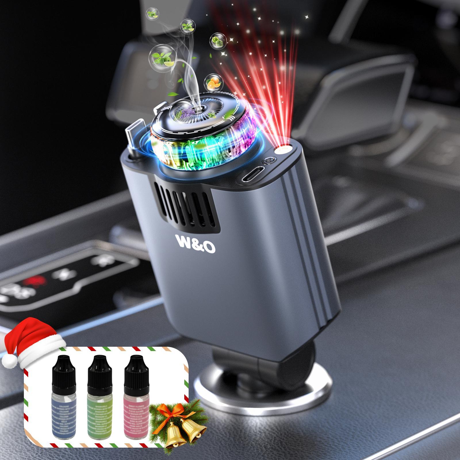 W&O Aromatic Starlight In Car Roof Retractable Car Charger 5-in-1 Smart Car Charger Atmosphere Lighting 180° adjustable plug Adapters in a Robust