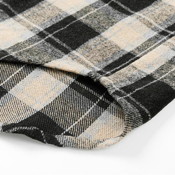 Men’s Black & White Plaid Flannel Shirt Jacket – Terry Fabric, Button Closure, Casual Style, Perfect for Autumn Layering and Streetwear Essentials