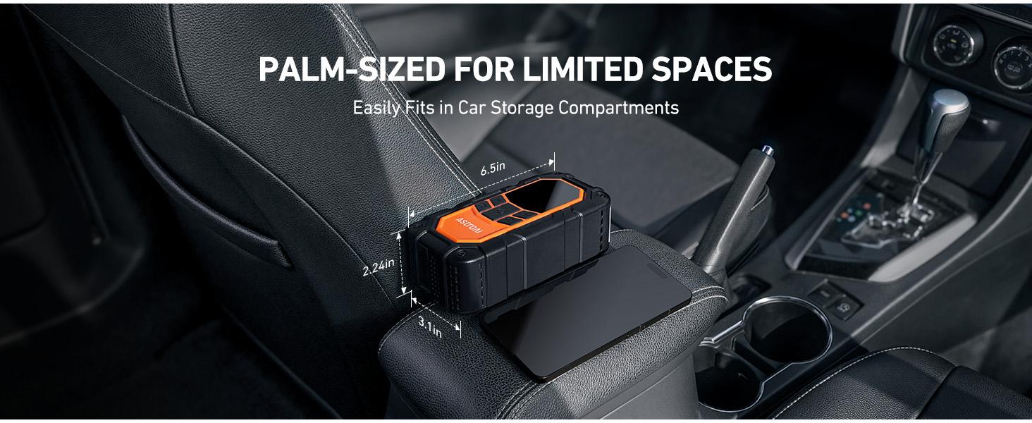 AstroAI S8 Air Nano Jump Starter with Air Compressor, 1500A Peak Car Battery Jump Starter Portable (6.0 Gas/3.0L Diesel) with 150PSI Auto-Shutoff Tire Inflator, 12V Battery Charger Booster(Orange)