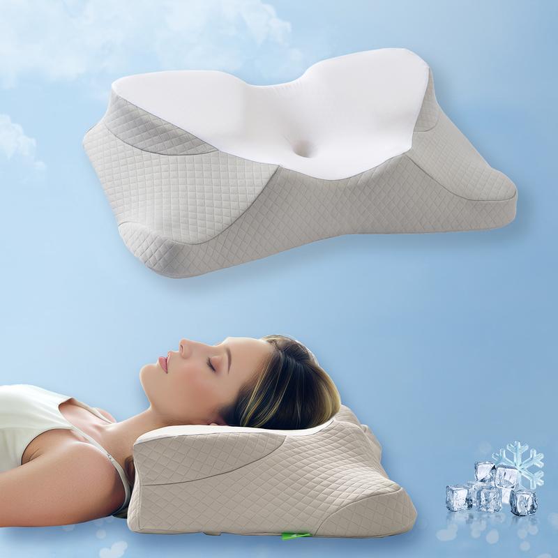 VIZIM Ergonomic Infinity Memory Foam Pillow, Semi-Wrapped Orthopedic Design with Adjustable Height, Cervical Neck Support for Side, Back & Stomach Sleepers, Breathable Cover