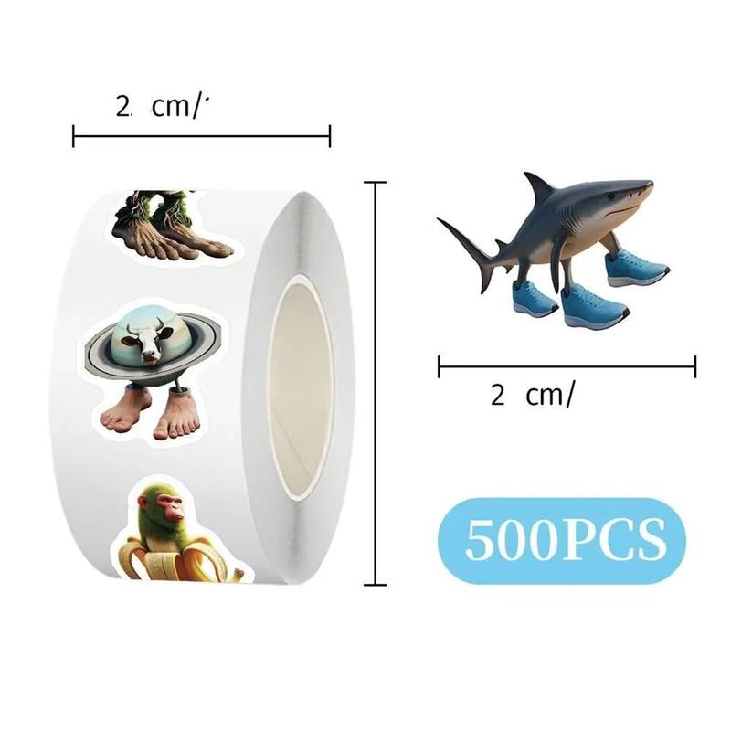 2 Roll Set of 1000 Stickers Brainrot Stickers, Italian Brainrot Temporary Tattoos, Italian Brainrot Funny Stickers Suitable for Enthusiasts of Humor and Unique Stickers