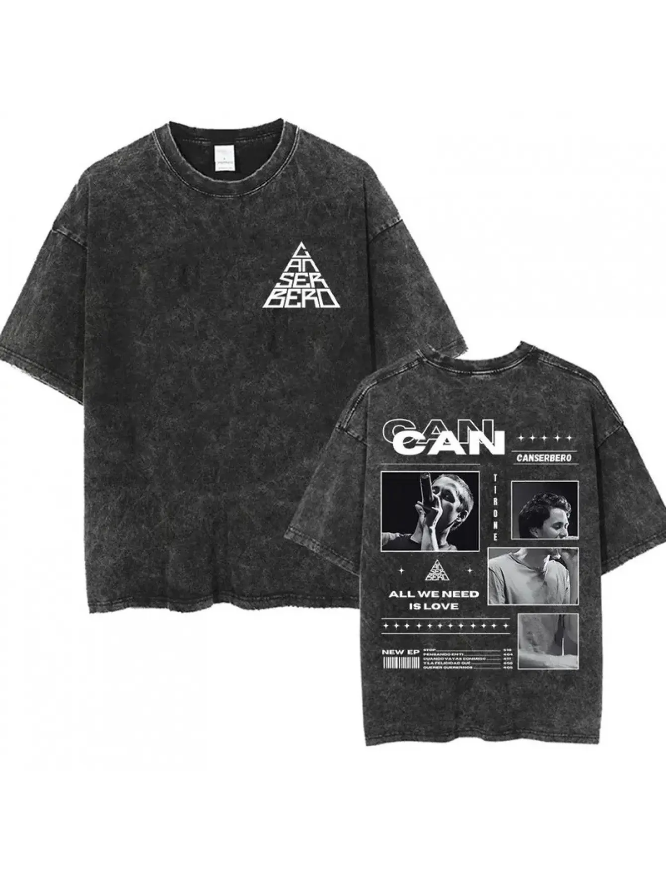 Vintage Canserbero "All We Need Is Love" Album Graphic T-Shirt - Gothic Rap Print, Retro Music Tee for Hip Hop Fans, Machine,Latin Hip Hop Rap Fan Casual Music Merch, Print Tee