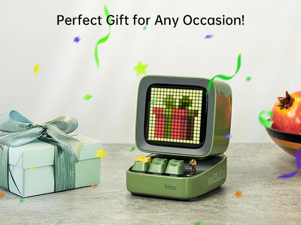 Divoom Ditoo Programmable Pixel Art LED Bluetooth Speaker Showing Clock Emoji DIY Design for Home Wedding Party Decoration with Wireless App Control Mini Gift Audio Smartphone Pink